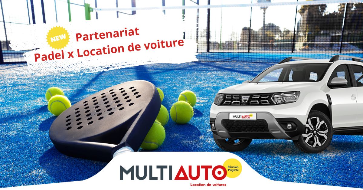 Padel au club de Champs Fleuri avec Multi Auto, spécialiste de la location voiture Réunion.