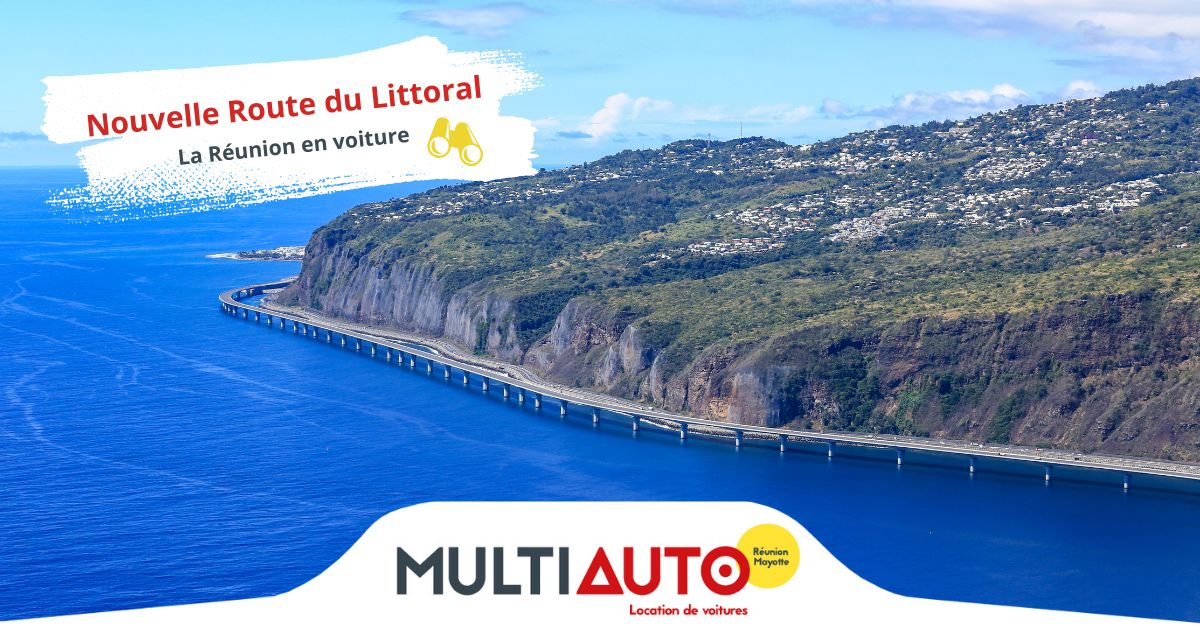 La Nouvelle Route du Littoral à La Réunion, une prouesse technique surplombant l’océan, à découvrir en voiture de location.